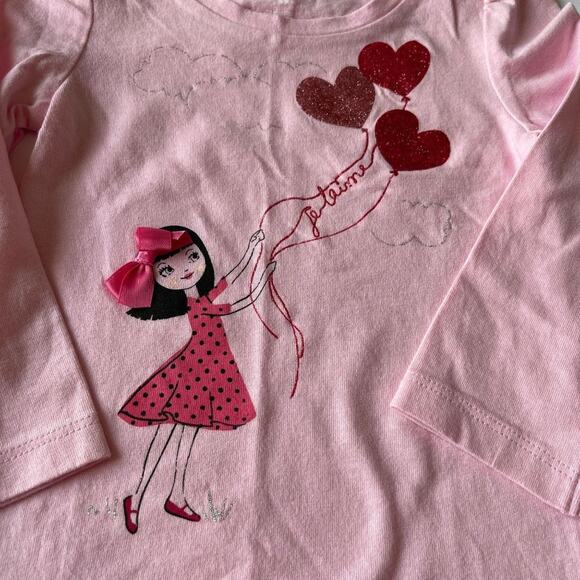 Baby Gap Girls Pink 18-24M Hearts Balloons shirt Long Sleeves - Picture 5 of 6